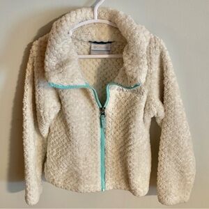 Cream Girls Columbia Sherpa coat; blue zip up. 4T EUC